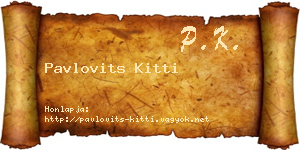 Pavlovits Kitti névjegykártya